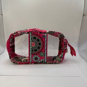 Vera Bradley Clear Cosmetic Bag Vinyl Organization Bag Cupcake Pink SOME MARKS